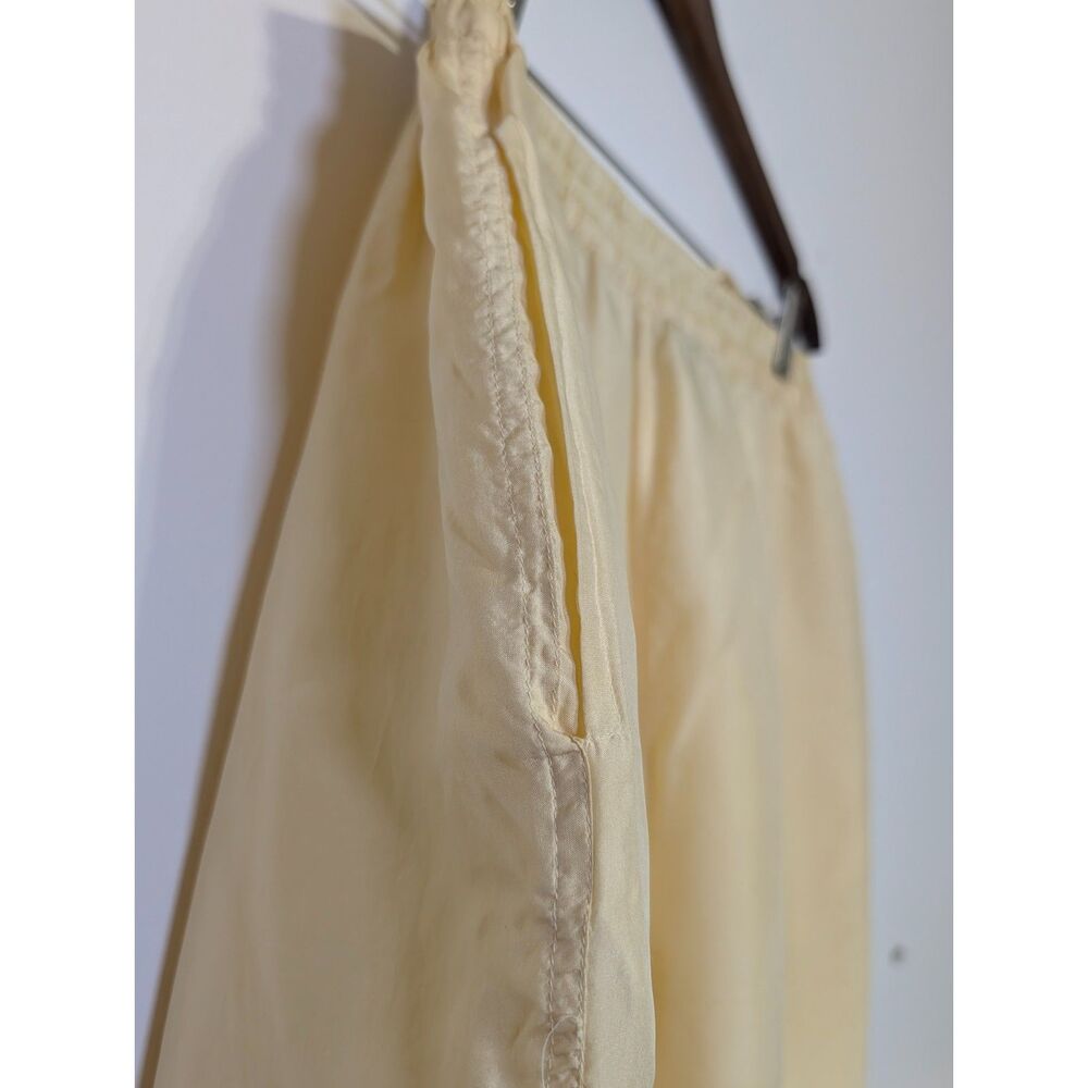 Vintage 90s Silk Butterfly Tracksuit Set Champagne Boho Luxe Size L Pale Yellow - Picture 10 of 15